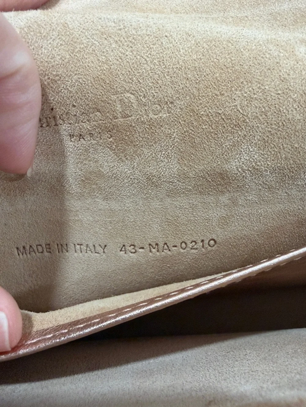 Dior Lady Dior Wallet on Chain - limited edition Metallic Rose Gold - Picture 12 of 13